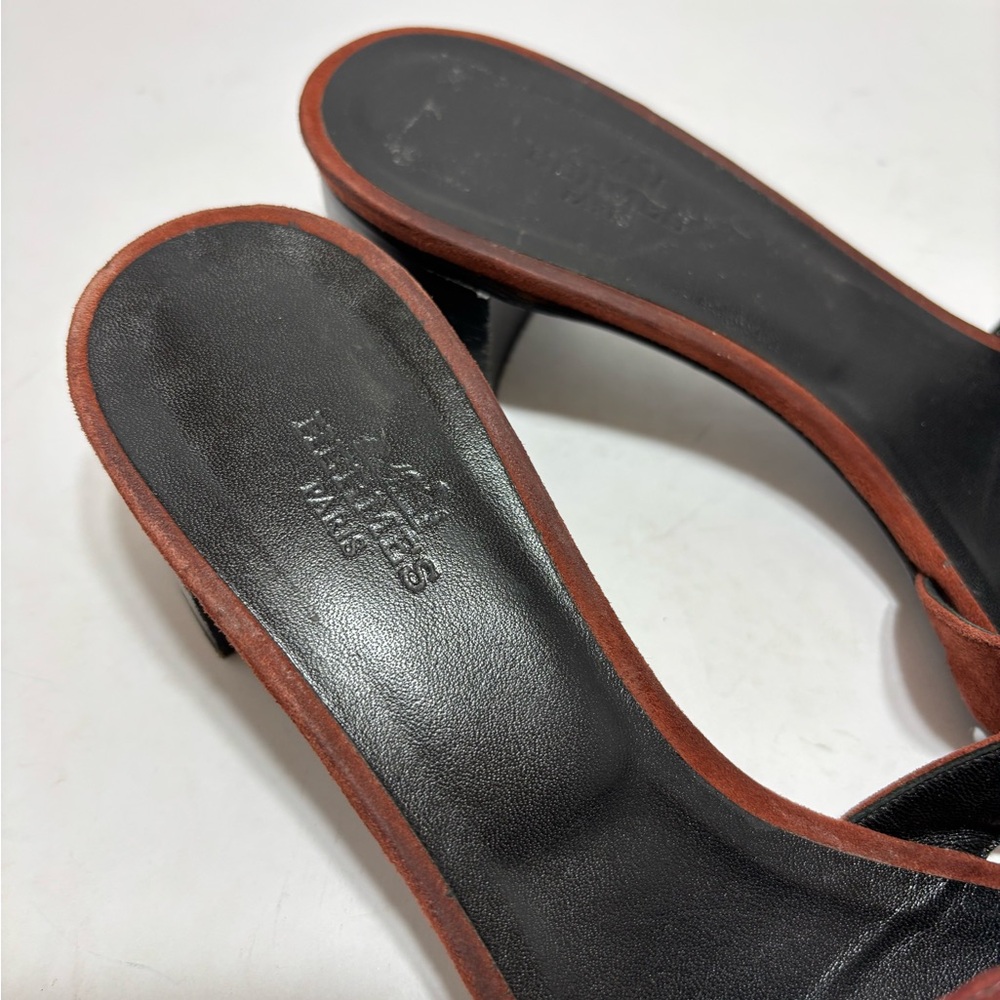 SOLD 💗 Hermes Multicolor Suede Sandals - Picture 6 of 12